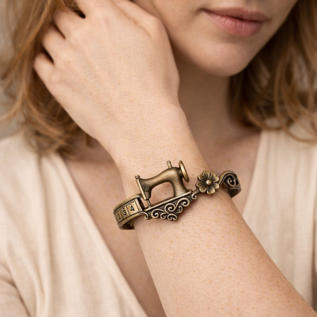 AuraSew – Sewing Machine Bracelet & Ring Set