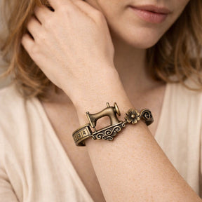 AuraSew – Sewing Machine Bracelet & Ring Set