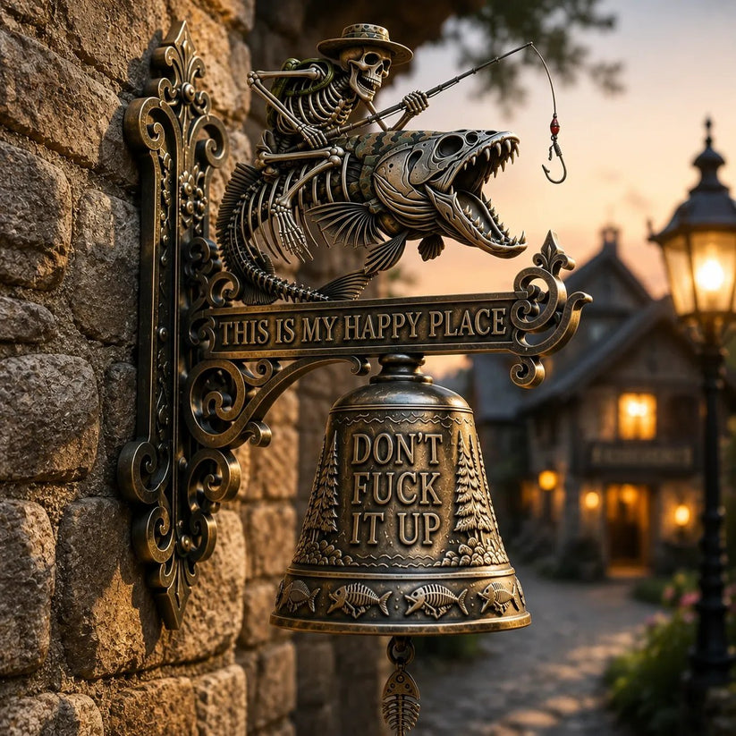 RusticTide – Metal Skeleton Fisherman Wall Bell