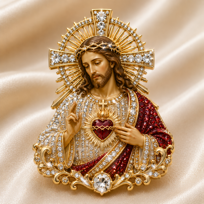 FaithGlow – Sacred Heart of Jesus Brooch