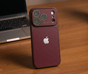 LuxeLens – Crystal Camera Lens Leather Phone Case