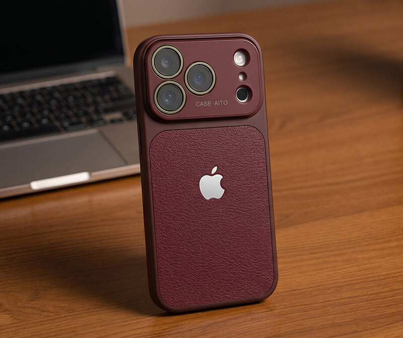 LuxeLens – Crystal Camera Lens Leather Phone Case