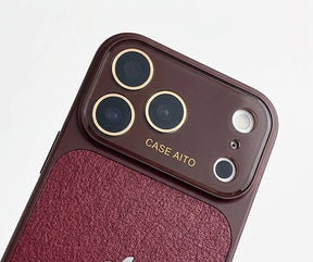 LuxeLens – Crystal Camera Lens Leather Phone Case