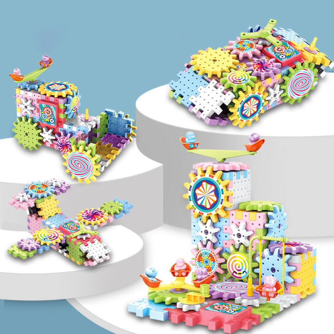 BrainBoost Builders – Montessori Gear Blocks