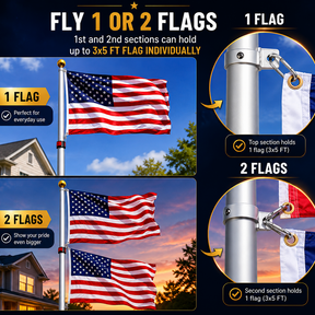 SolarGlory – Telescopic Flagpole with LED Light