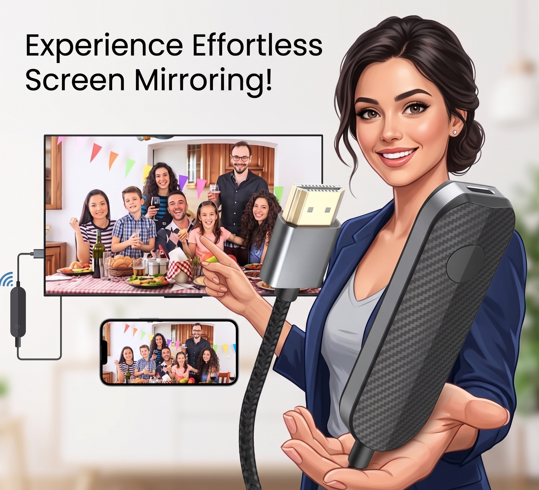 AuraSync – Ultra-Stable Wireless HD Mirroring Adapter