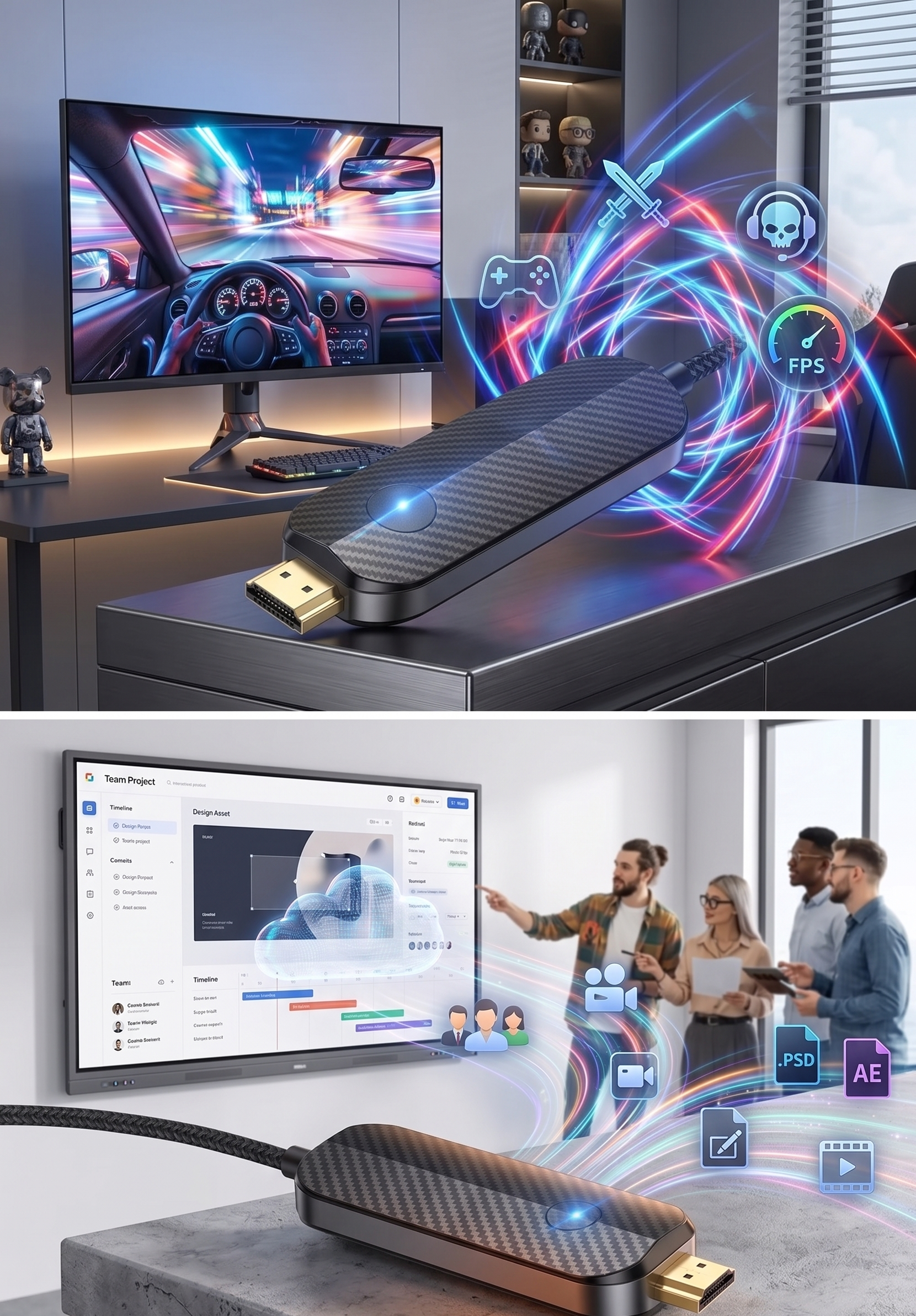 AuraSync – Ultra-Stable Wireless HD Mirroring Adapter