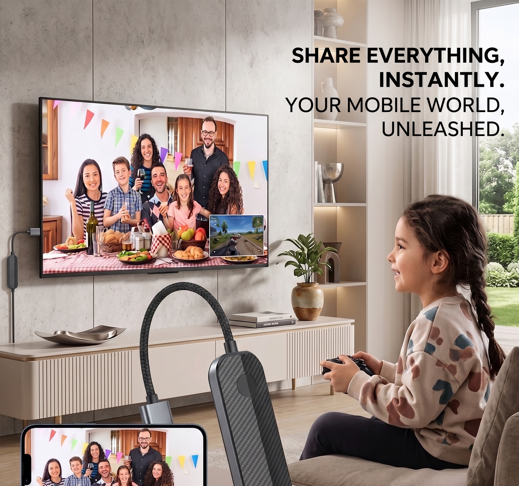 AuraSync – Ultra-Stable Wireless HD Mirroring Adapter