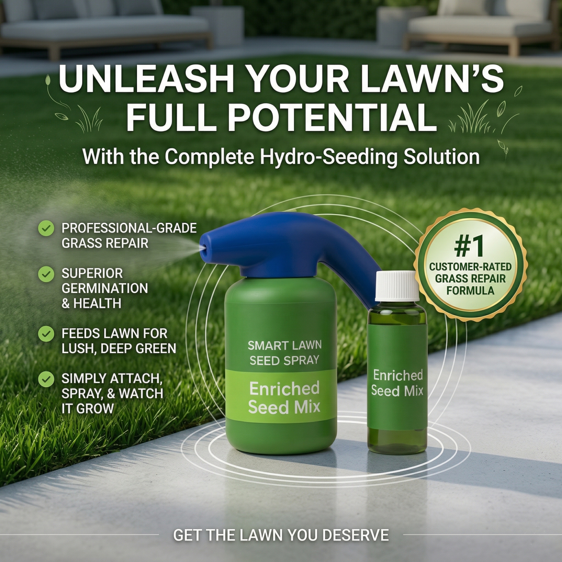 LumeLawn – Professional Spray-On Grass Seed Kit