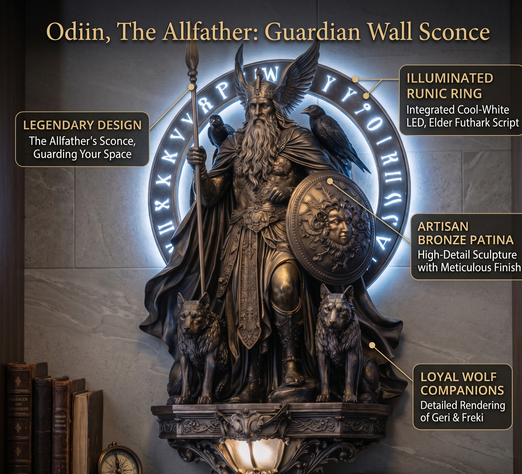 Nordic Legend Light – Odin Guardian Lamp
