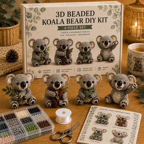 BearCraft - 3D Beaded Bear DIY Kit (4-Piece Handmade Set)