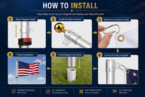 SolarGlory – Telescopic Flagpole with LED Light