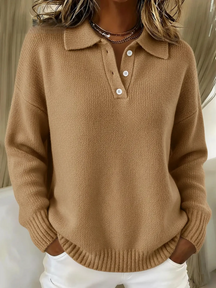 LunaTide – Classic Button Turtleneck Sweater