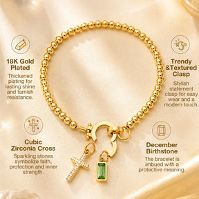 CelestiaFaith – Gold Cross Bracelet