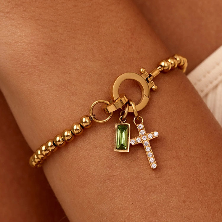 CelestiaFaith – Gold Cross Bracelet