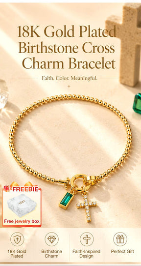 CelestiaFaith – Gold Cross Bracelet