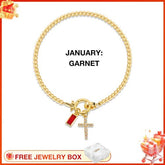 CelestiaFaith – Gold Cross Bracelet