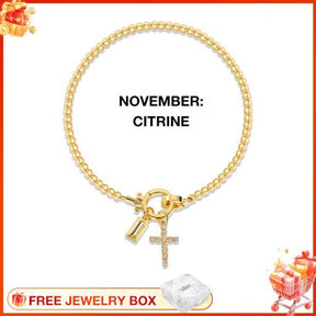 CelestiaFaith – Gold Cross Bracelet