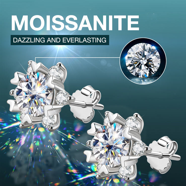 SnowLuxe - Moissanite Snowflake Earrings