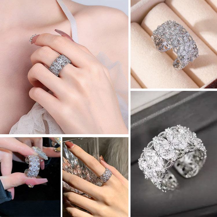 BloomVera – Certified Moissanite Flower Statement Ring