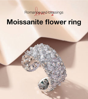 BloomVera – Certified Moissanite Flower Statement Ring