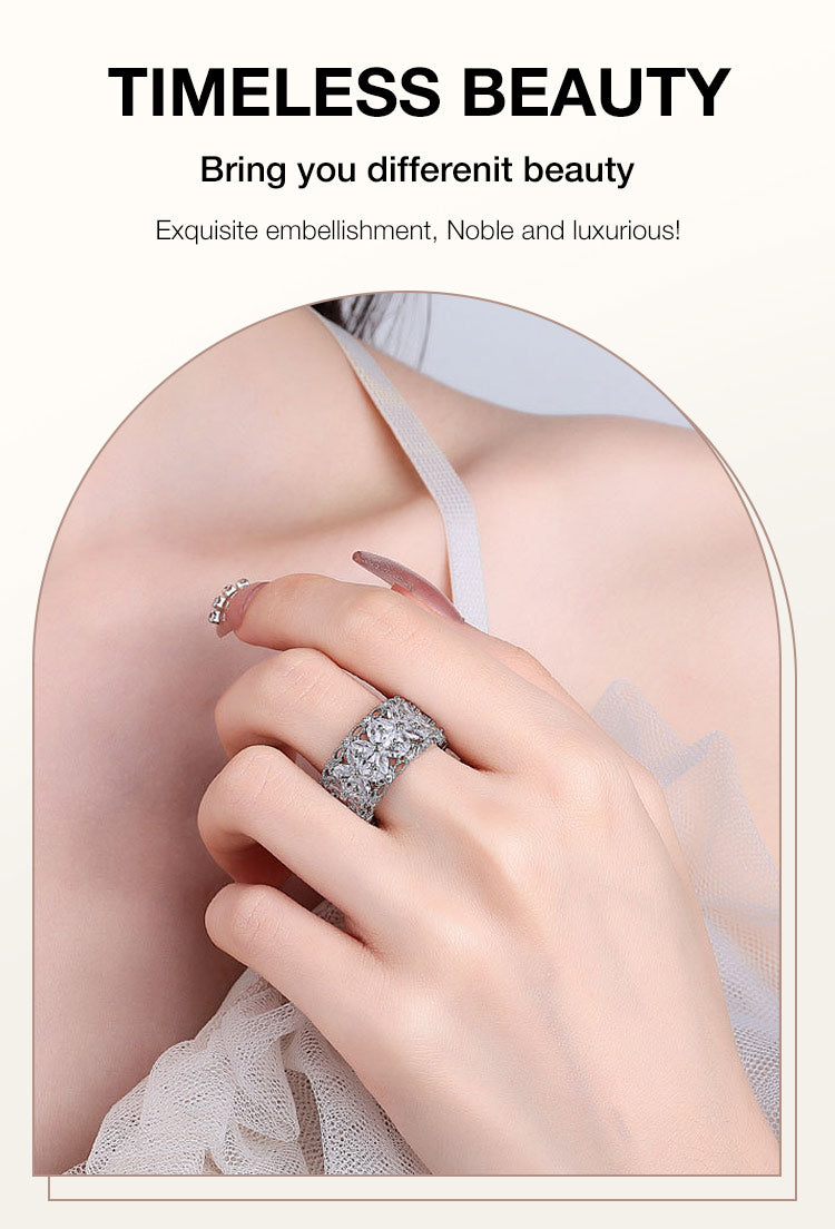 BloomVera – Certified Moissanite Flower Statement Ring