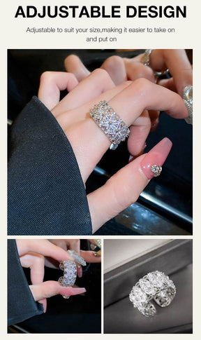 BloomVera – Certified Moissanite Flower Statement Ring