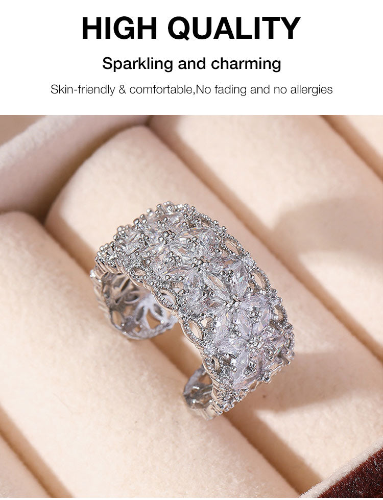 BloomVera – Certified Moissanite Flower Statement Ring