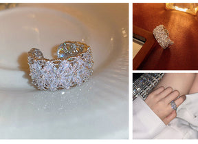 BloomVera – Certified Moissanite Flower Statement Ring