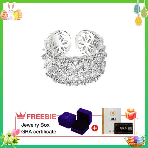 BloomVera – Certified Moissanite Flower Statement Ring