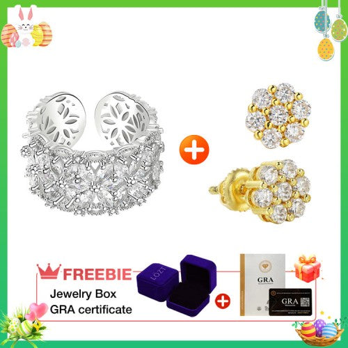 BloomVera – Certified Moissanite Flower Statement Ring