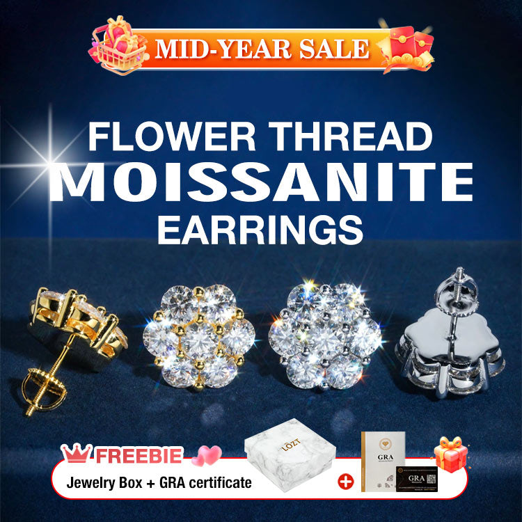 RoselleShine – Floral Moissanite Earrings