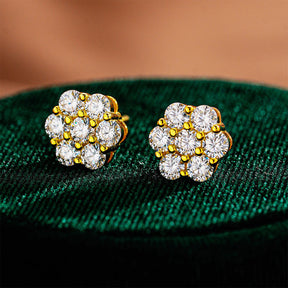 RoselleShine – Floral Moissanite Earrings