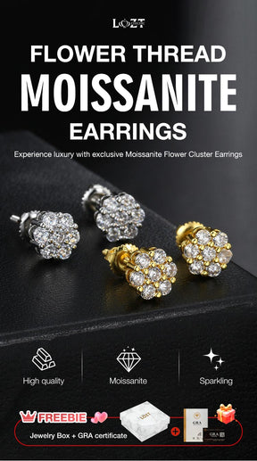 RoselleShine – Floral Moissanite Earrings