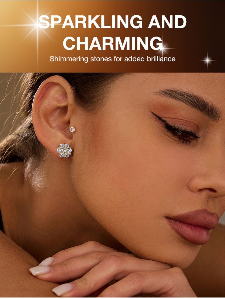 RoselleShine – Floral Moissanite Earrings