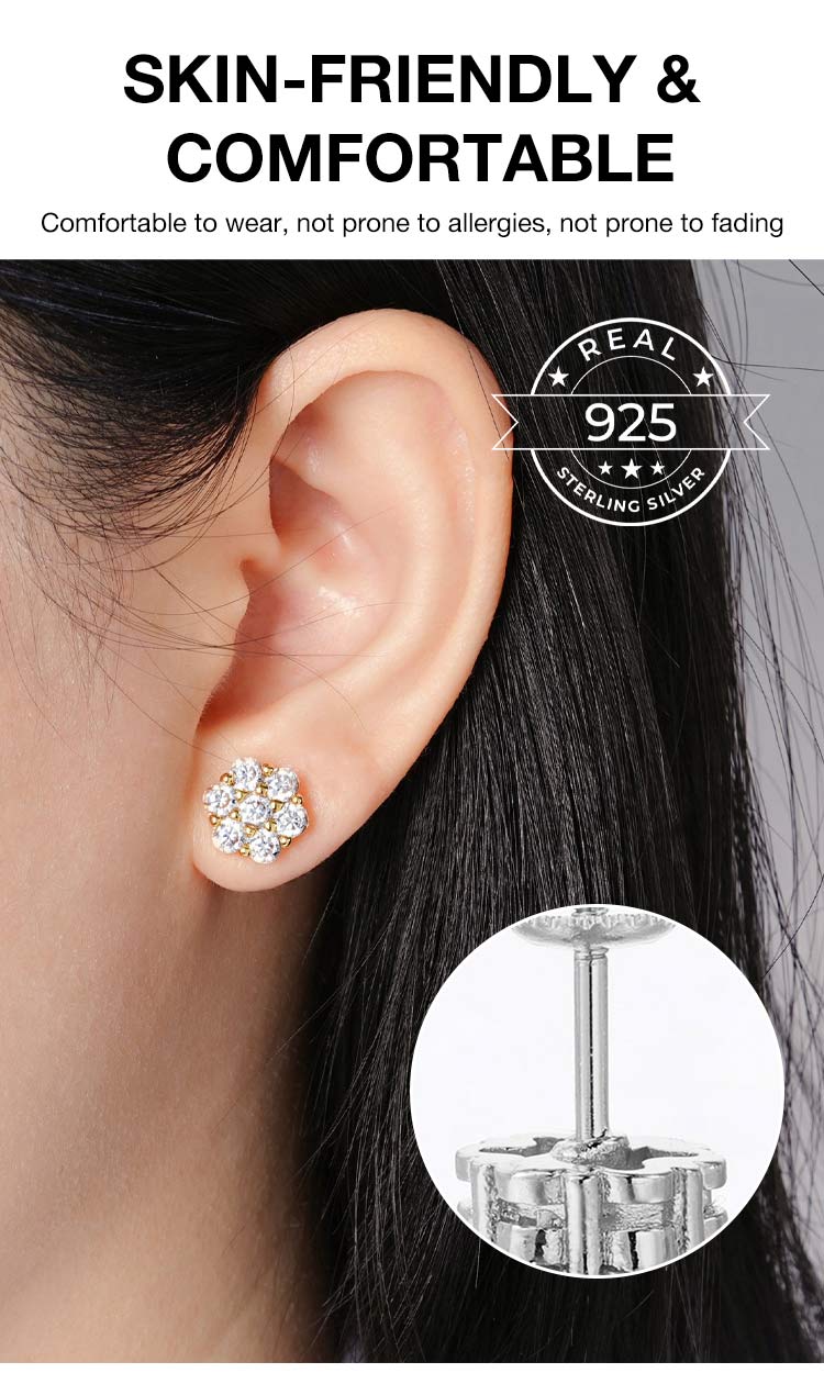 RoselleShine – Floral Moissanite Earrings