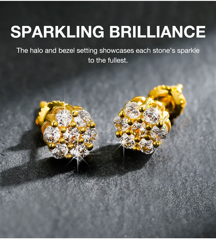 RoselleShine – Floral Moissanite Earrings