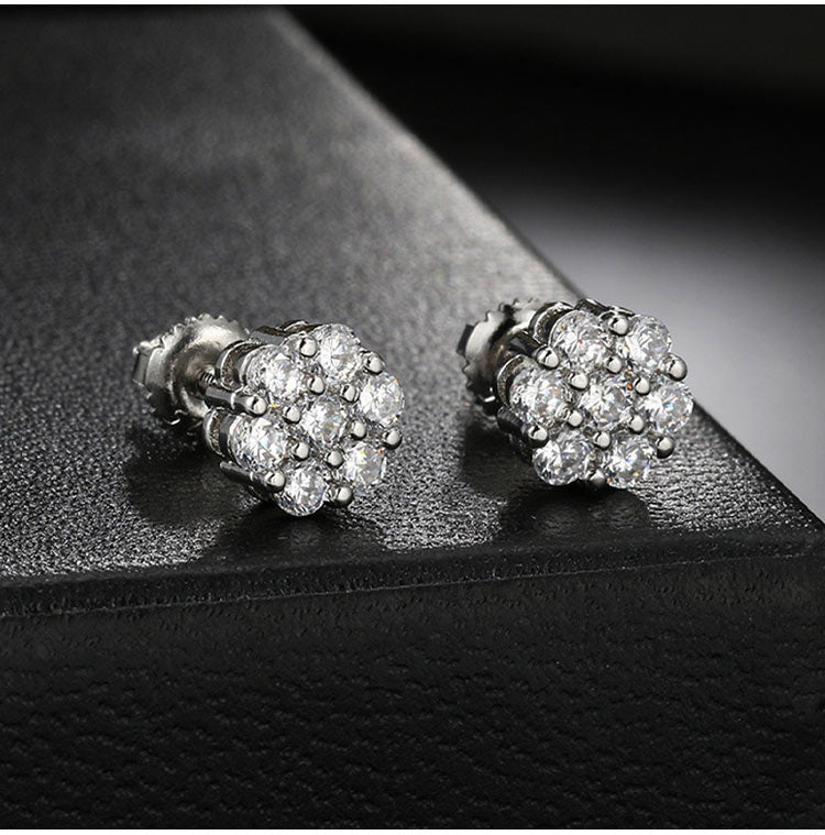 RoselleShine – Floral Moissanite Earrings