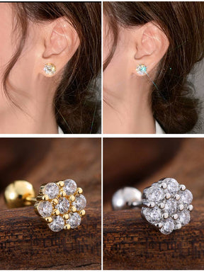 RoselleShine – Floral Moissanite Earrings