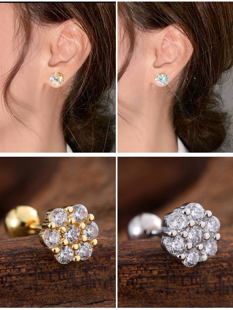 RoselleShine – Floral Moissanite Earrings
