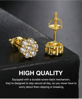 RoselleShine – Floral Moissanite Earrings