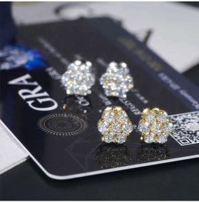 RoselleShine – Floral Moissanite Earrings