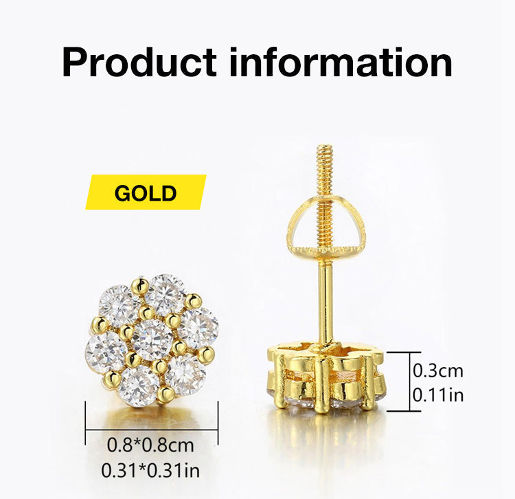 RoselleShine – Floral Moissanite Earrings