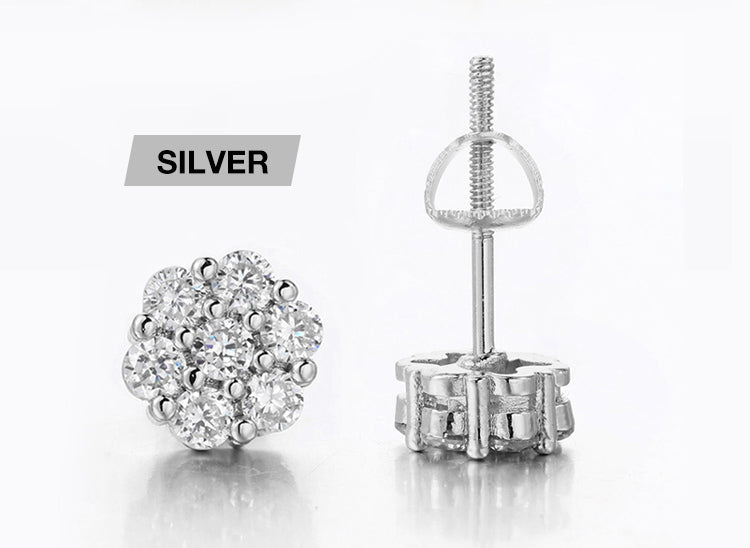 RoselleShine – Floral Moissanite Earrings