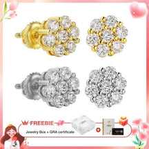 RoselleShine – Floral Moissanite Earrings