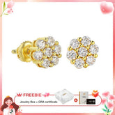RoselleShine – Floral Moissanite Earrings