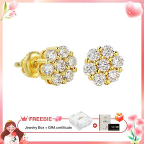 RoselleShine – Floral Moissanite Earrings
