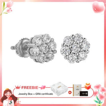RoselleShine – Floral Moissanite Earrings