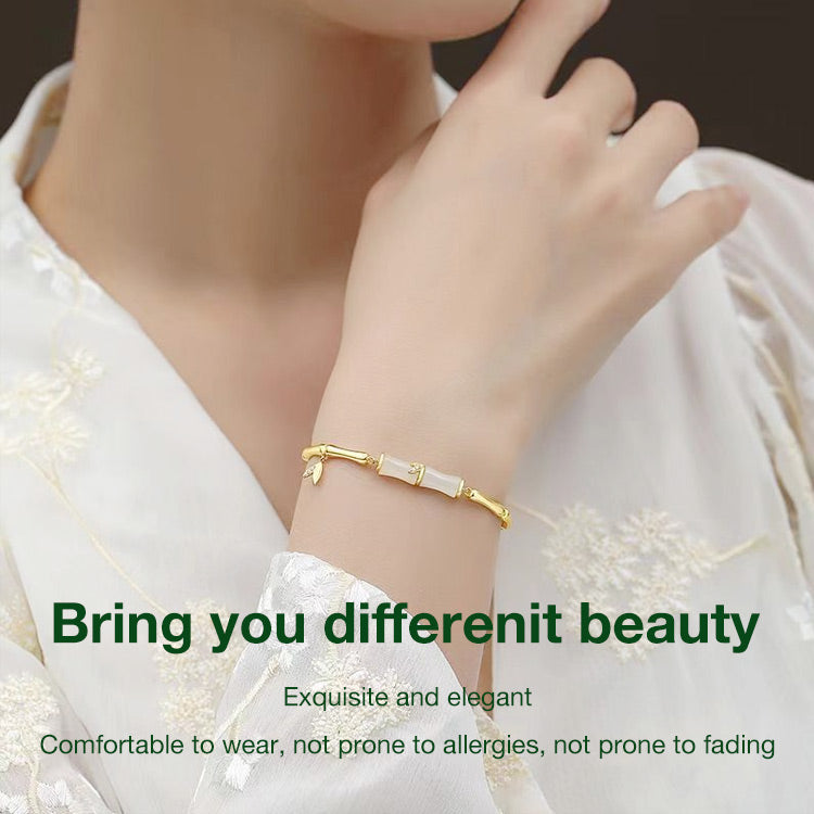 LunaJade – Elegant Bamboo Bead Bracelet