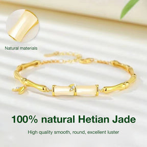 LunaJade – Elegant Bamboo Bead Bracelet
